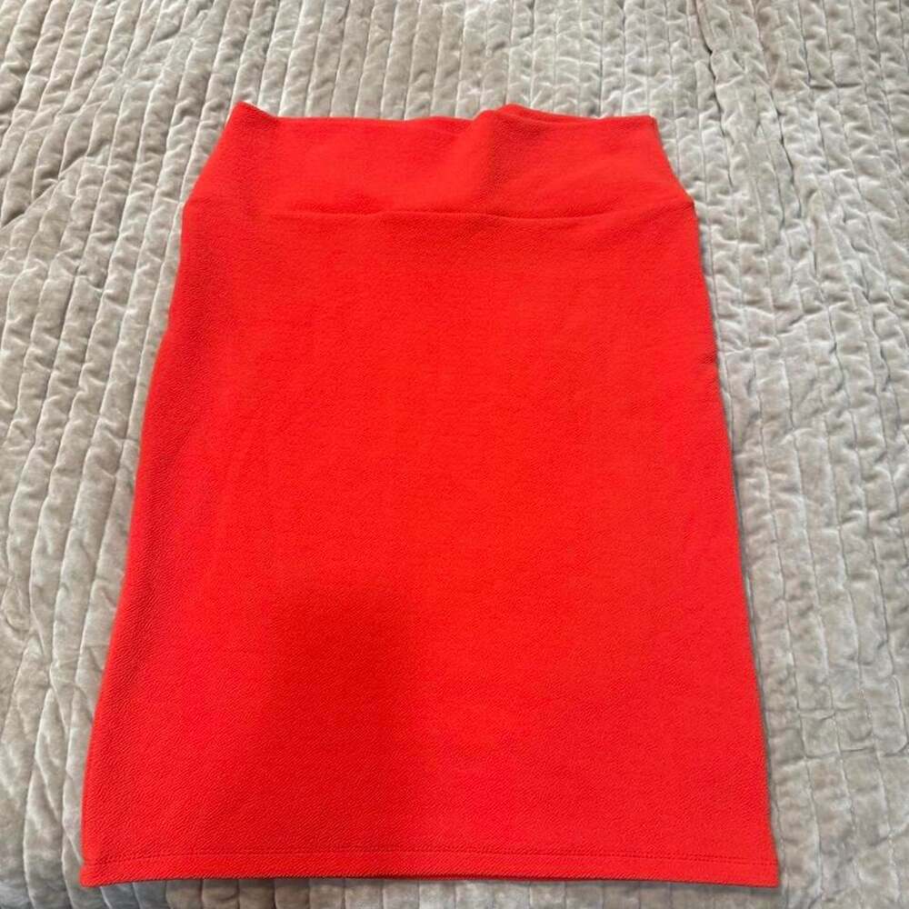 Lularoe red midi skirt in
